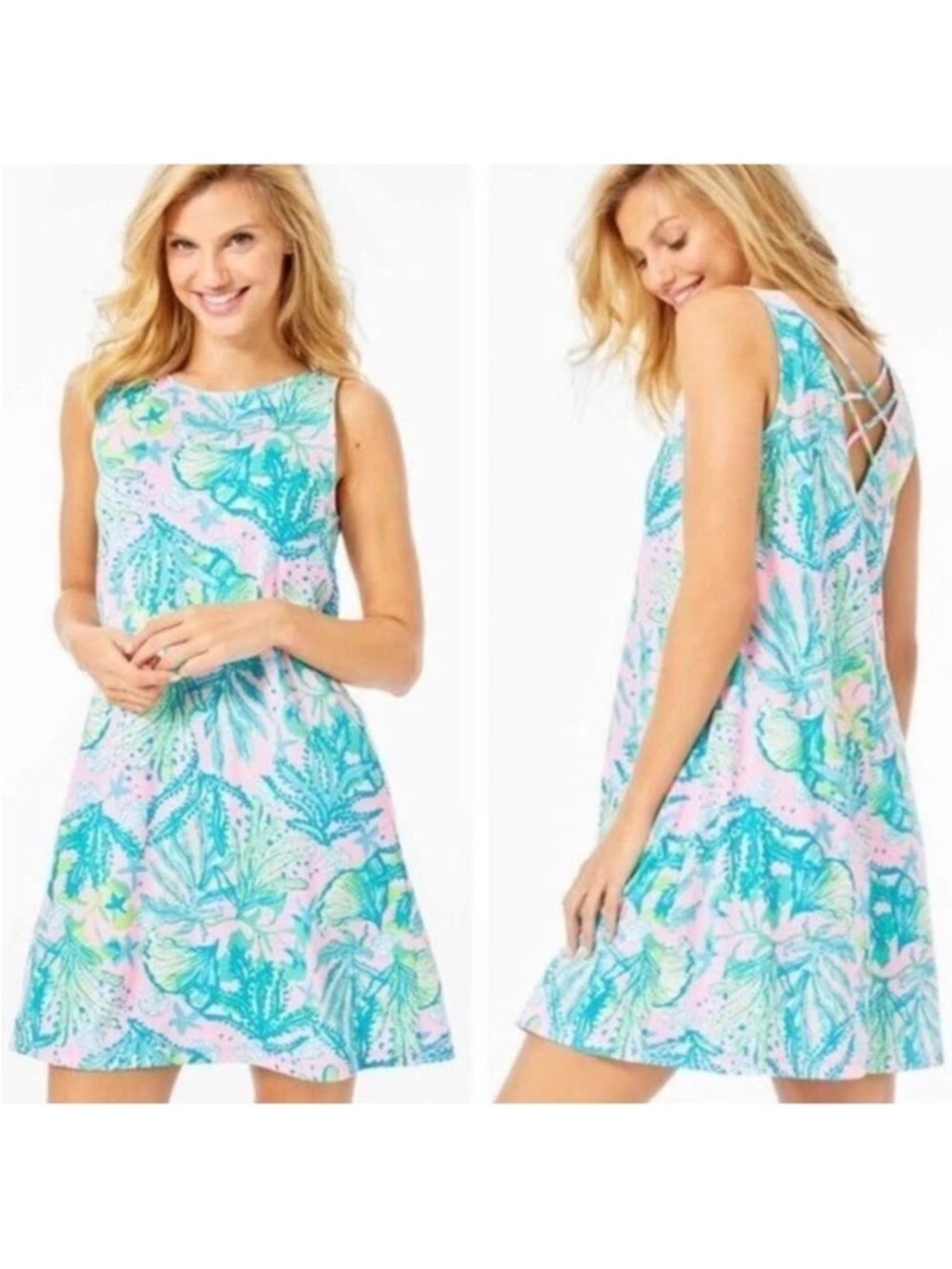 Lilly Pulitzer Kristen Mini Swing Dress in Mandevilla Baby Tropical Coral Print